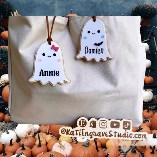 Personalized Halloween Boo Basket Name Tag